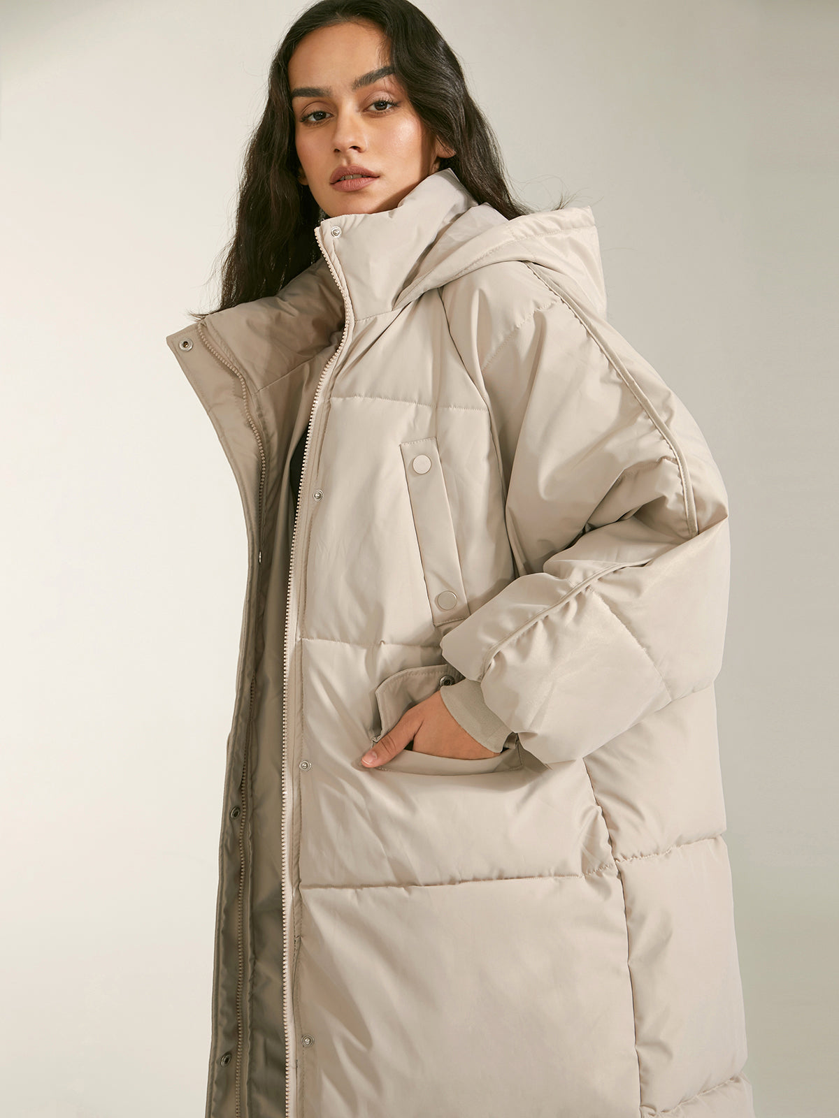 Long & Hooded Puffer Parka Coat