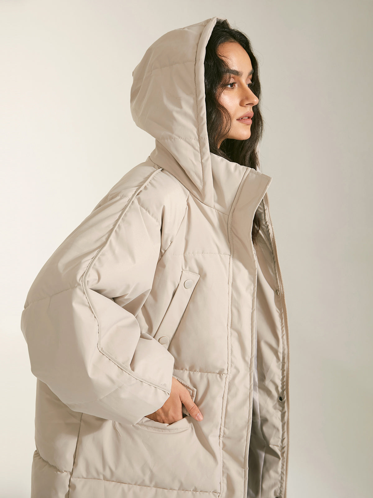 Long & Hooded Puffer Parka Coat