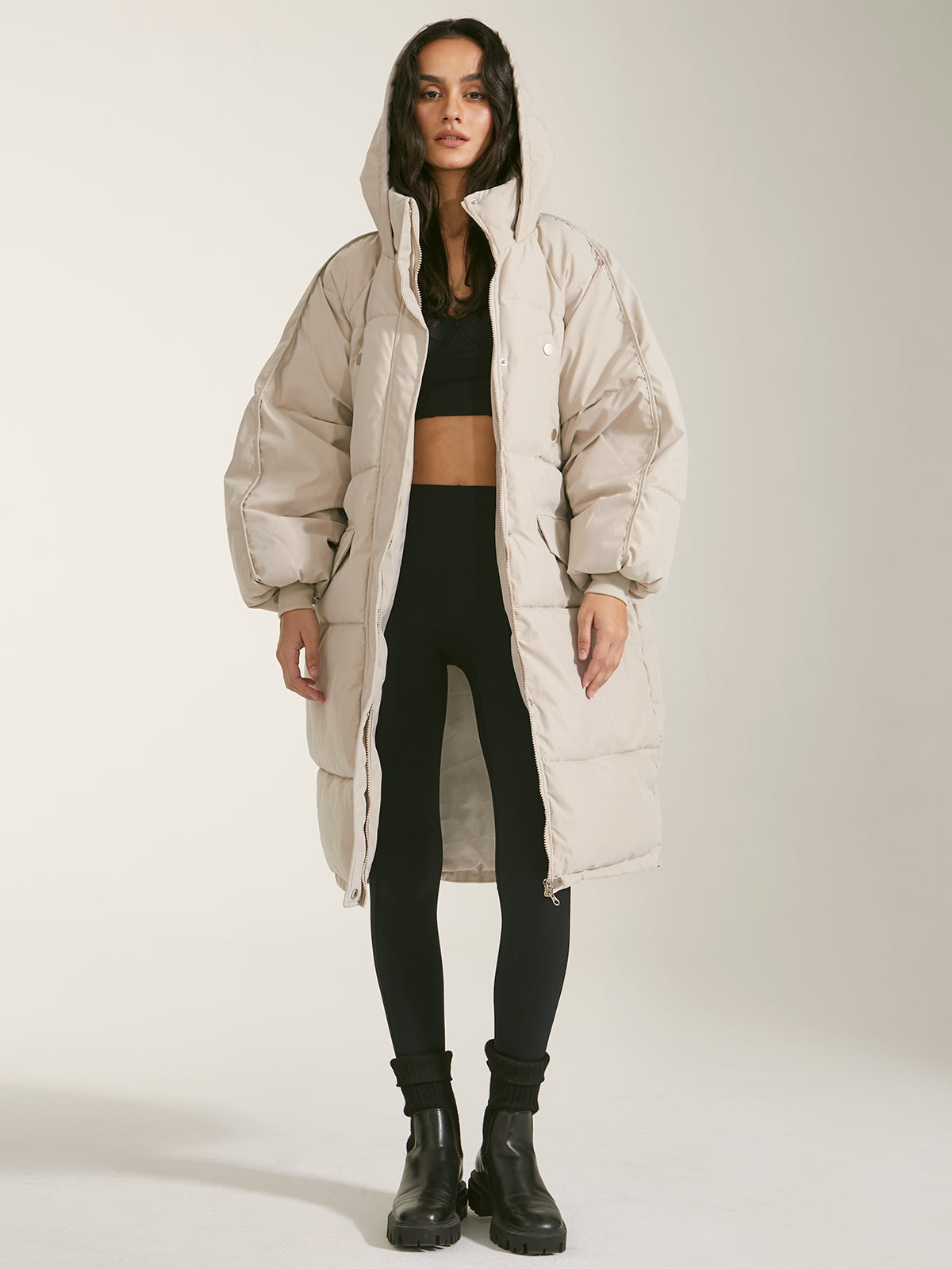 Long & Hooded Puffer Parka Coat