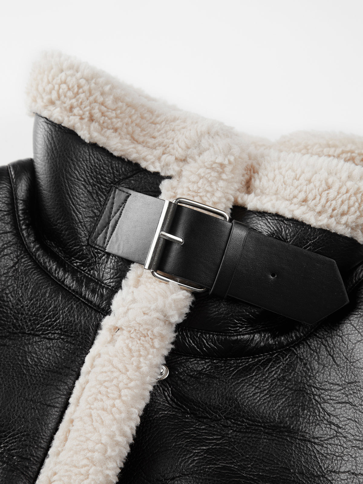 Sherpa & Lined Shearling Leather Flight Jacket