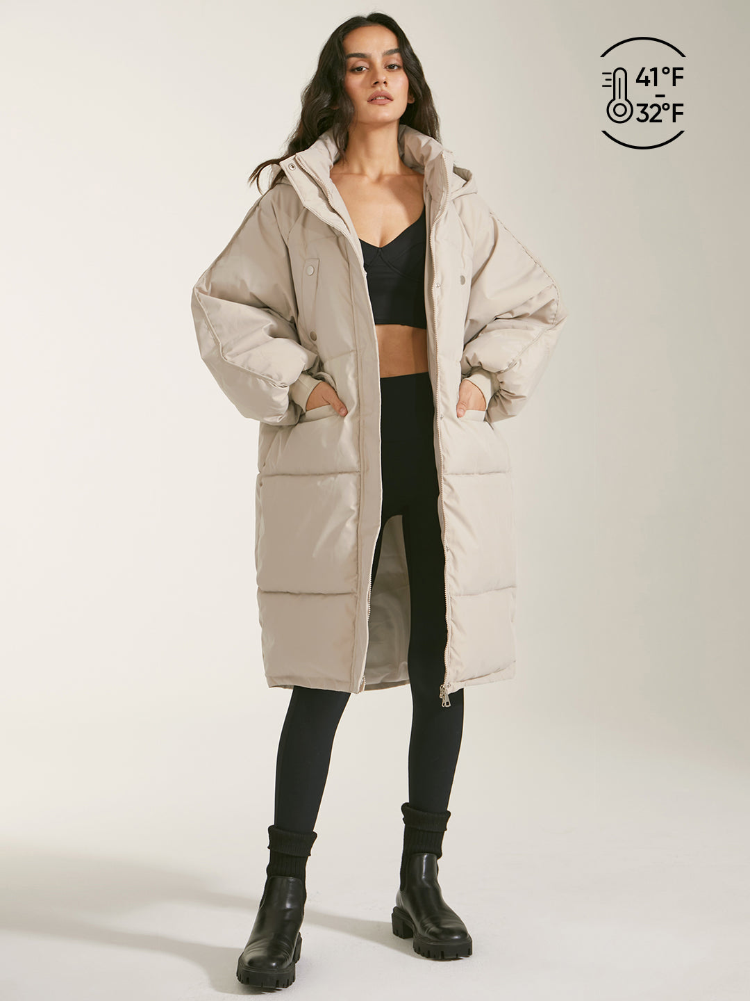 Long & Hooded Puffer Parka Coat