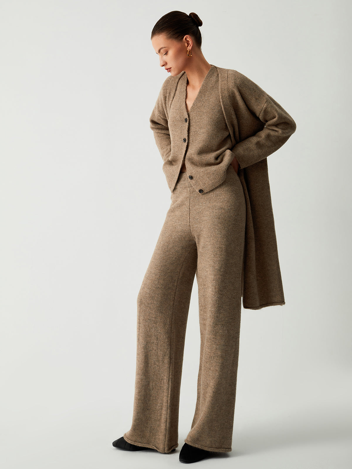 Leisure & Long Cardigan Three Piece Pants Set