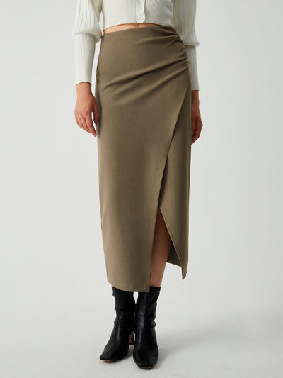 Maple & Wrap Slit Midi Skirt