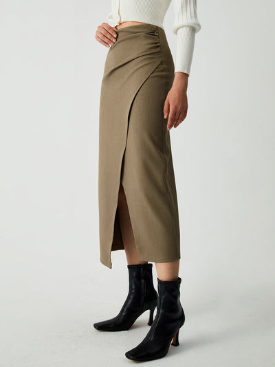 Maple & Wrap Slit Midi Skirt