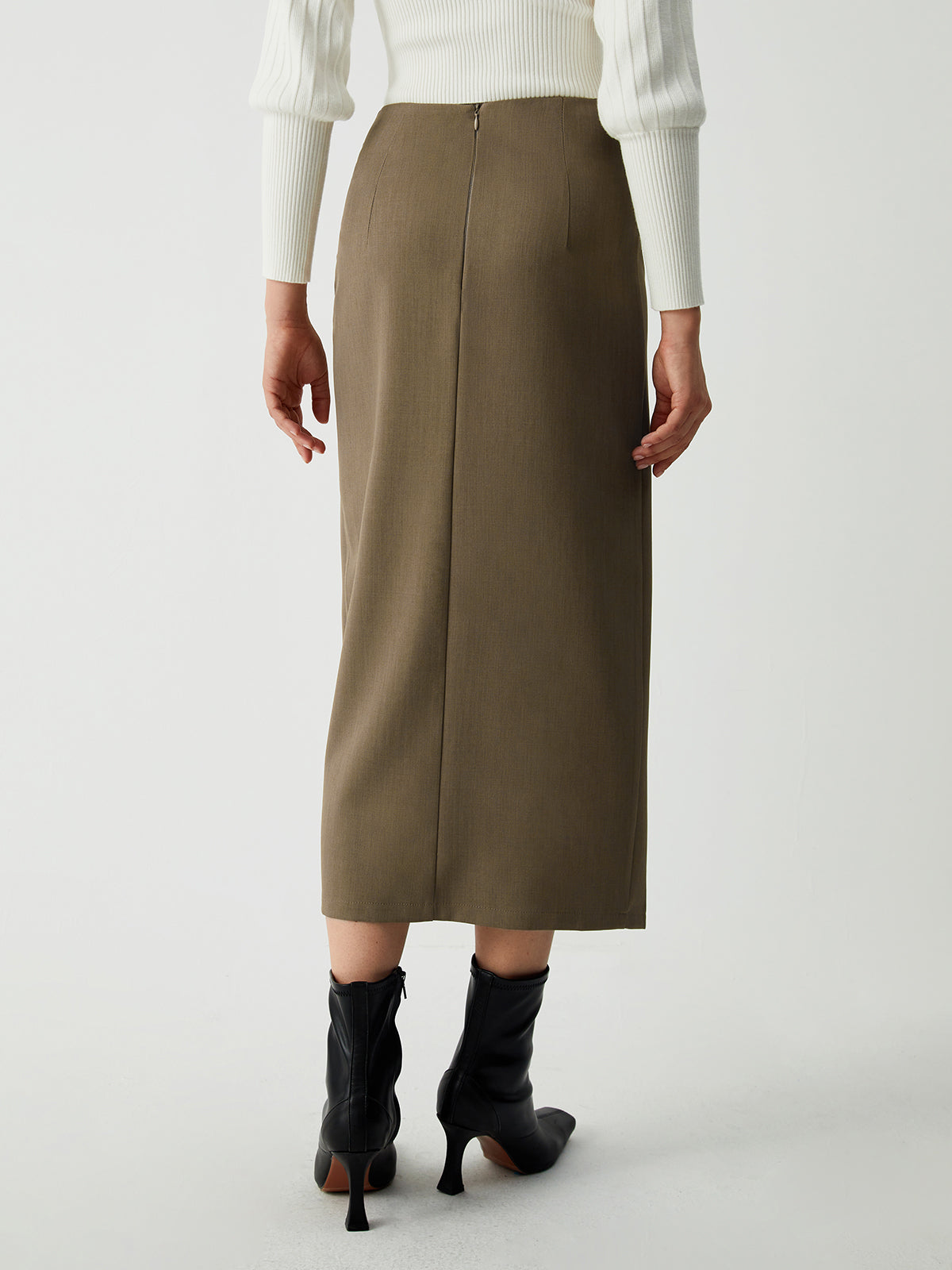 Maple & Wrap Slit Midi Skirt