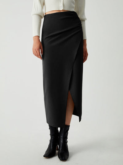 Maple & Wrap Slit Midi Skirt