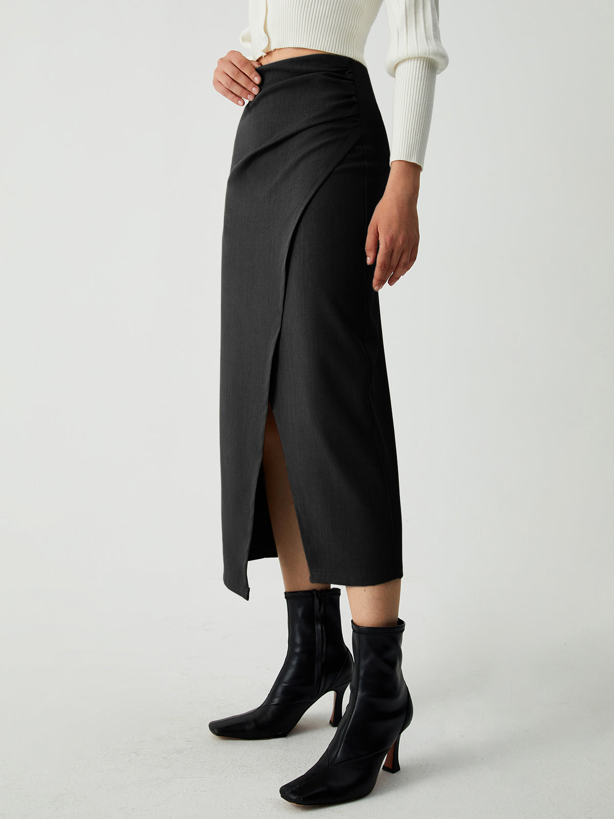 Maple & Wrap Slit Midi Skirt