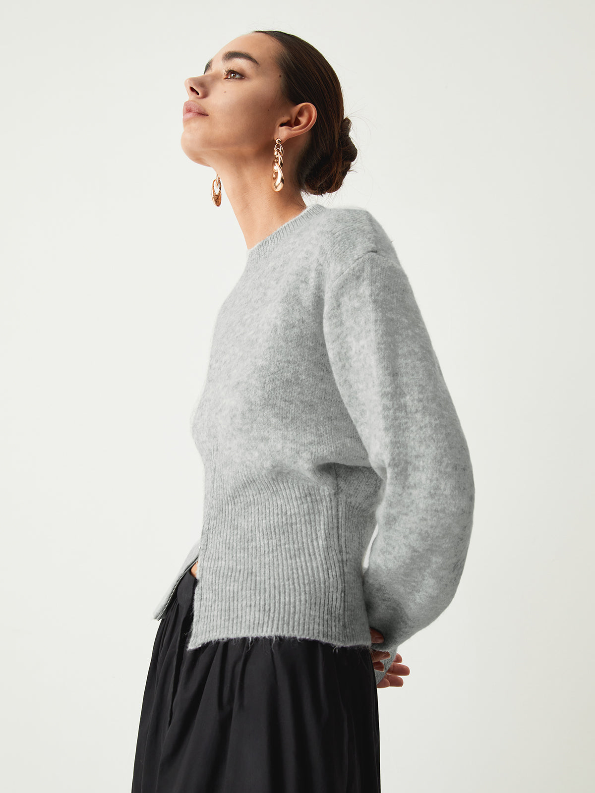 Half - Zip Fuzzy Sweater