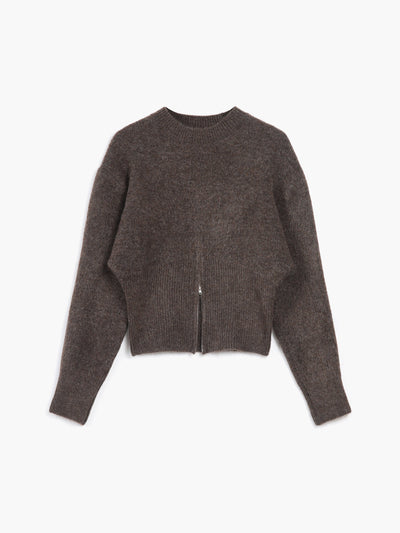 Half - Zip Fuzzy Sweater