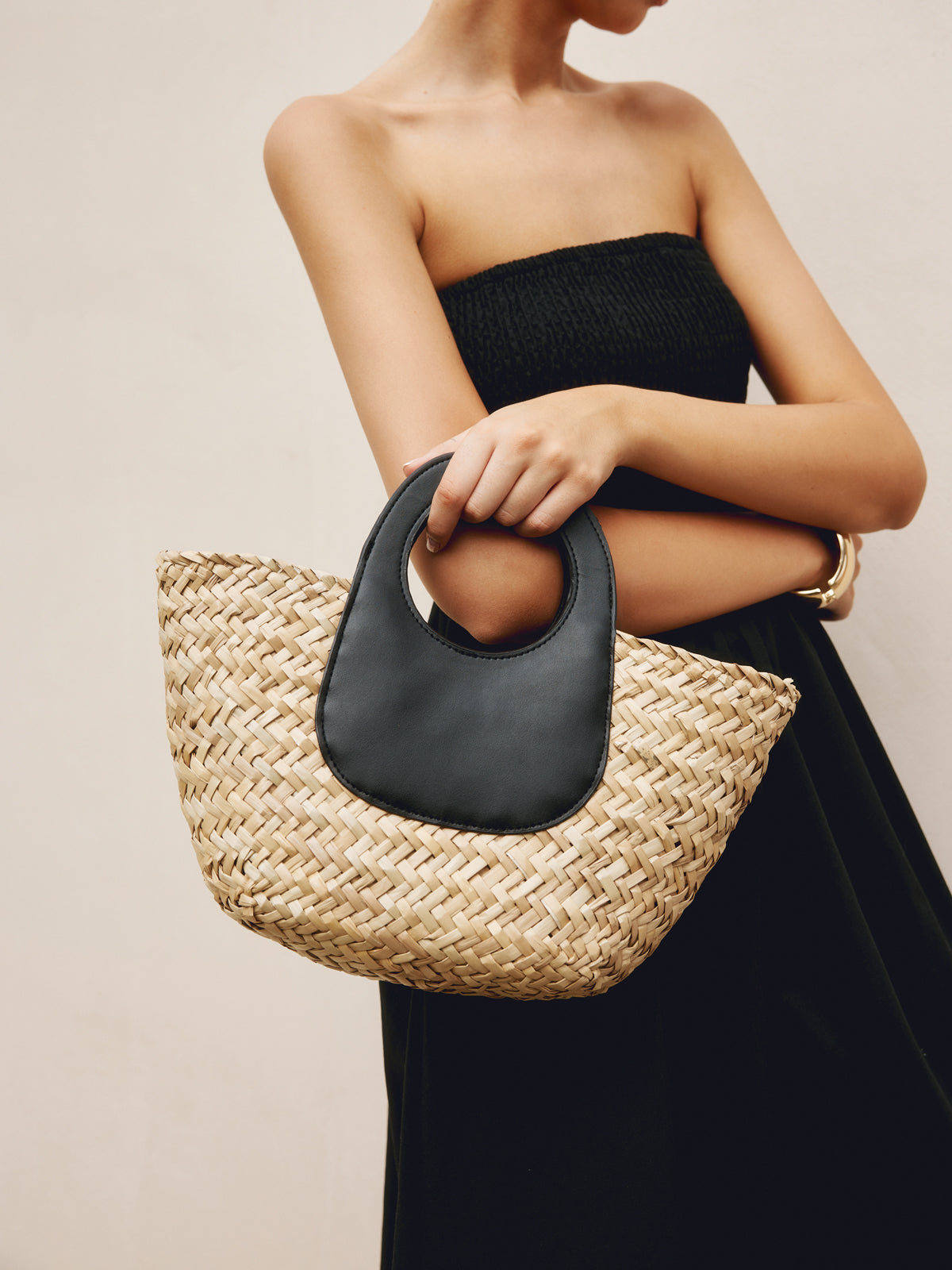 Double Strap Mini Basket Bag