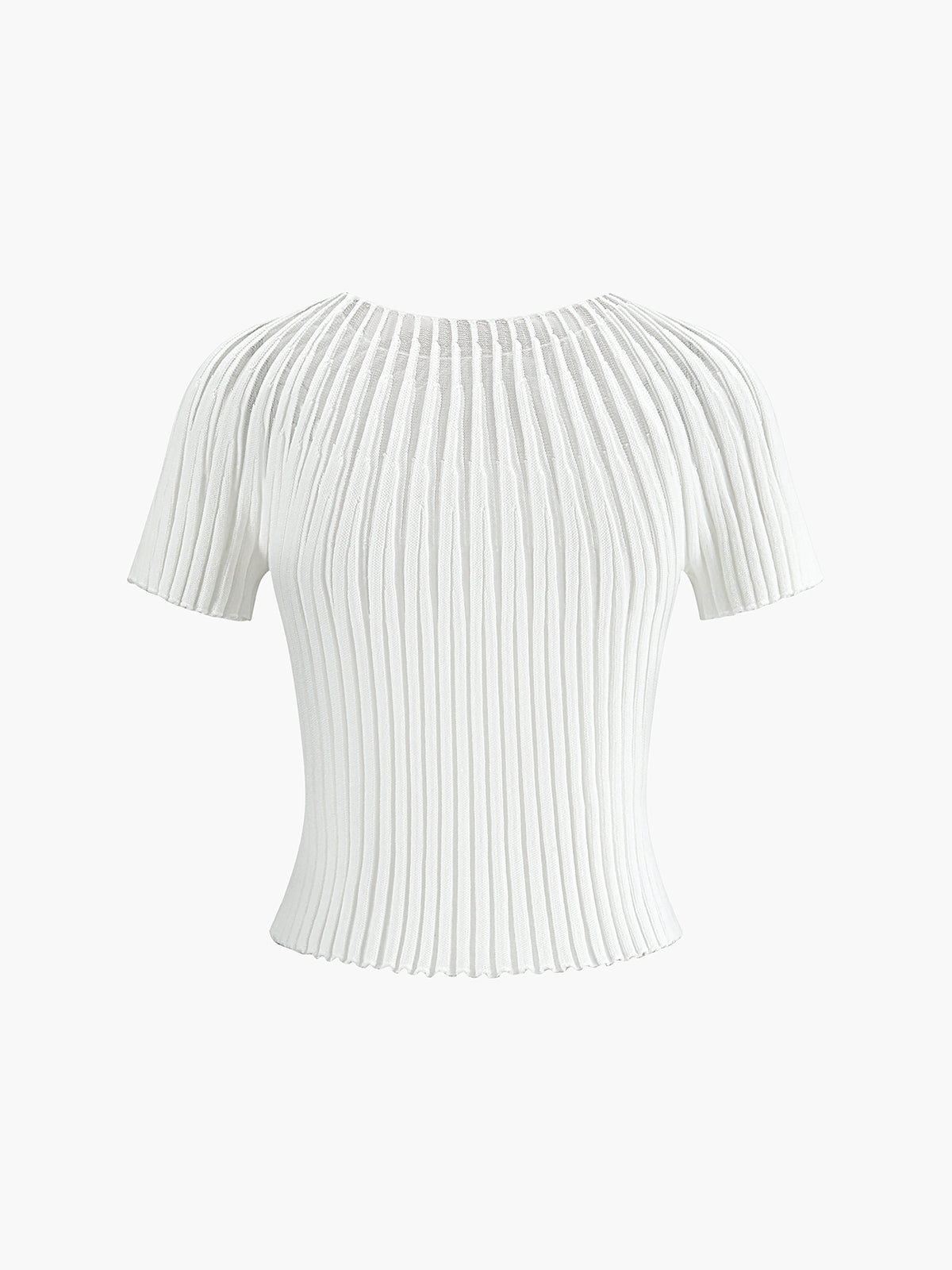 Plain - Short Sleeve Knit Top