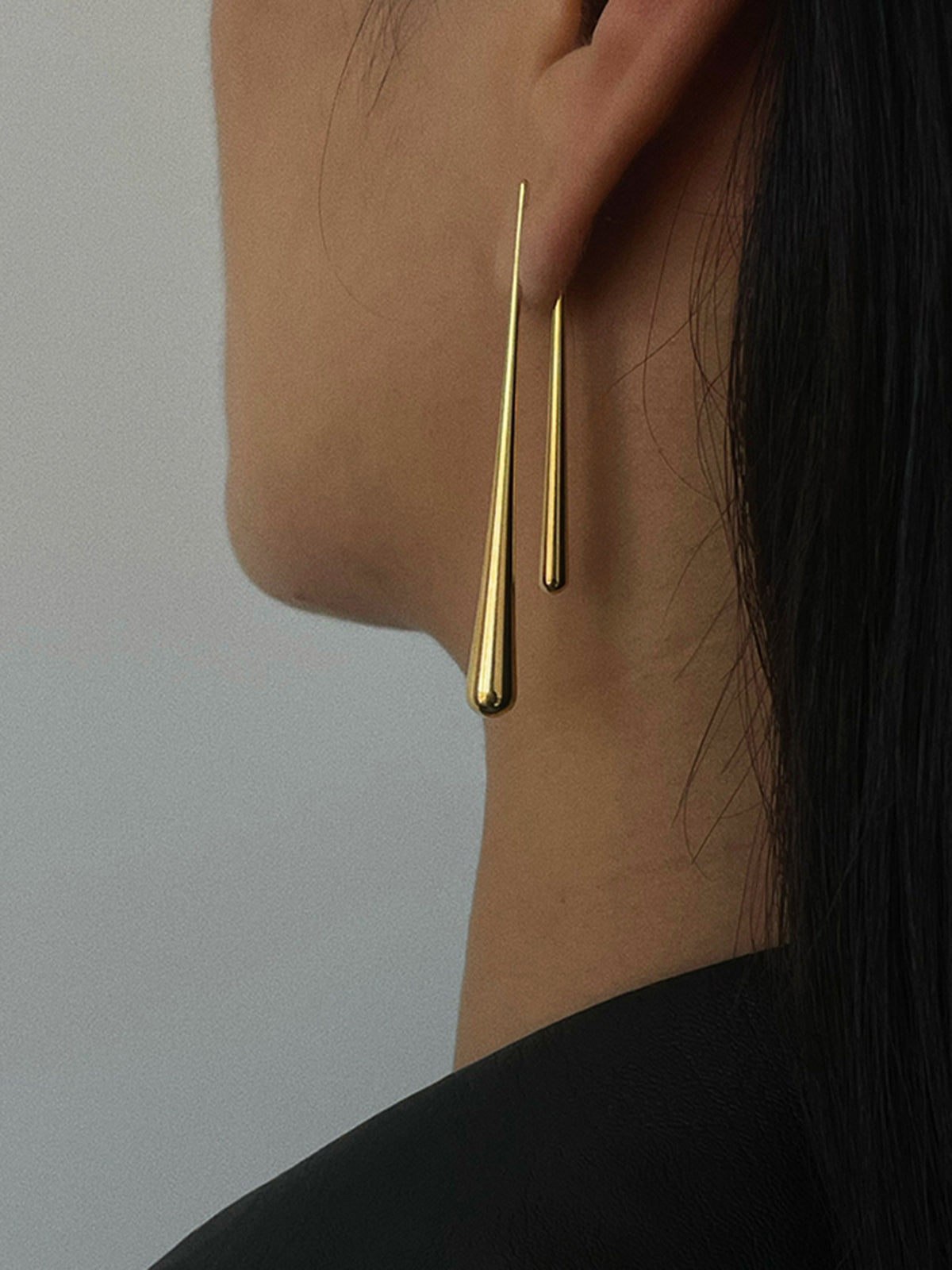 Golden Water Drop Earrings