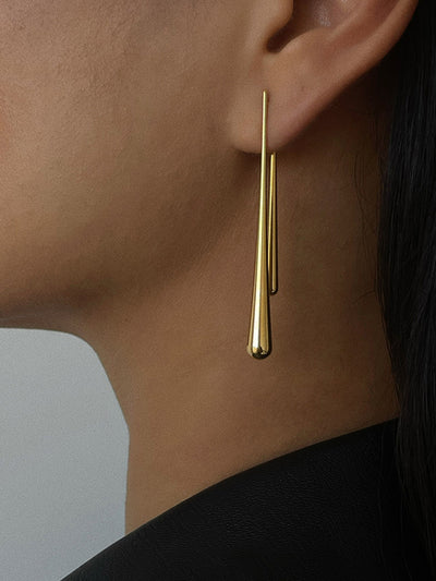 Golden Water Drop Earrings