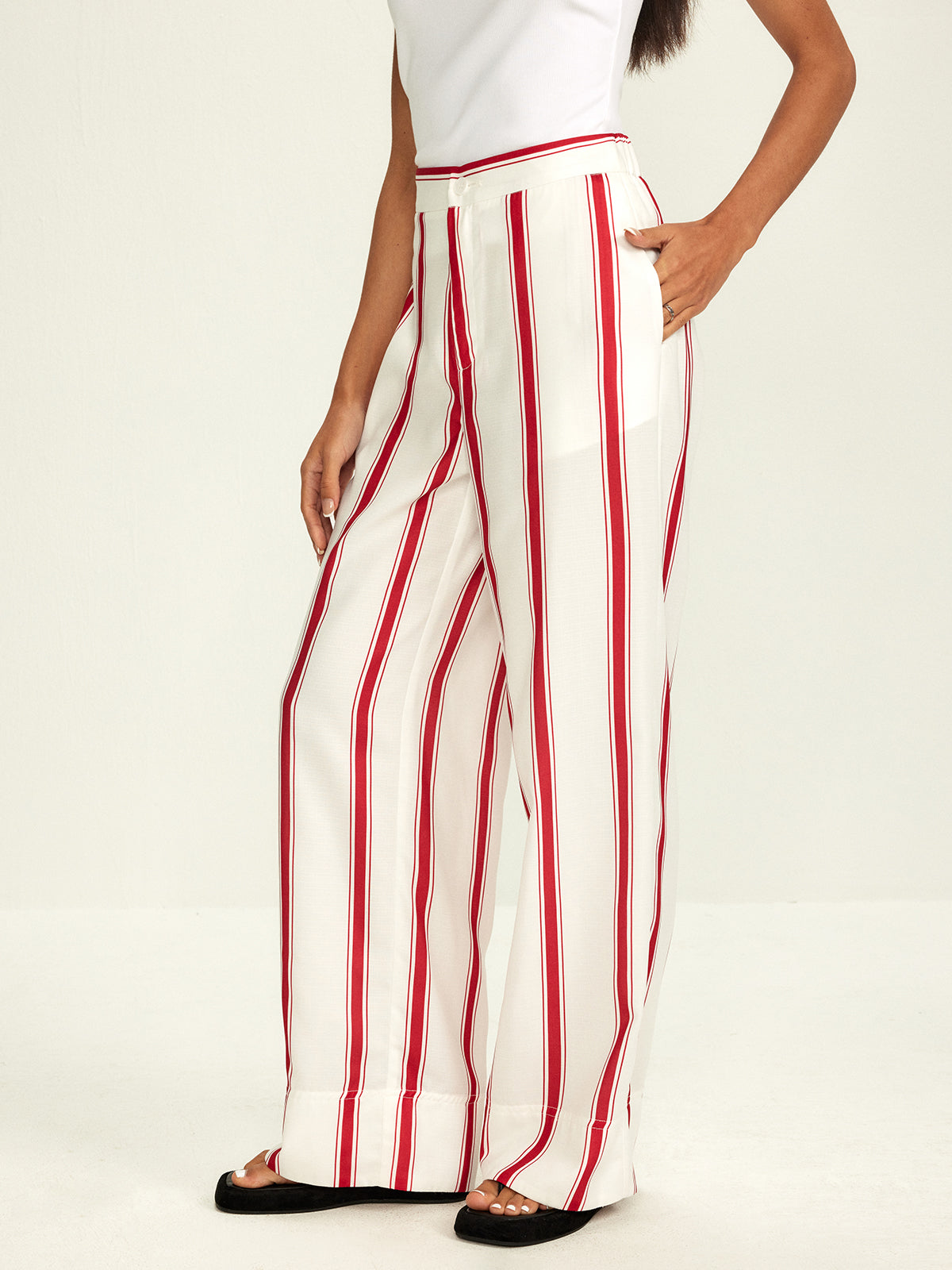 Striped & Wide Leg Pants