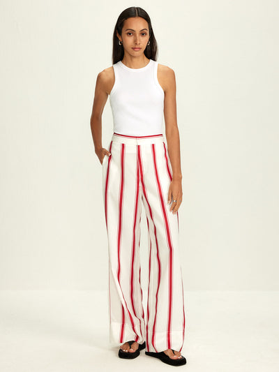 Striped & Wide Leg Pants