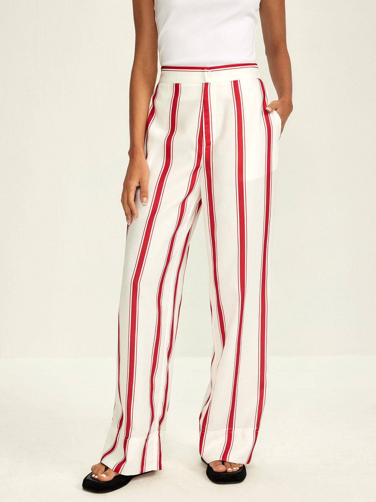 Striped & Wide Leg Pants