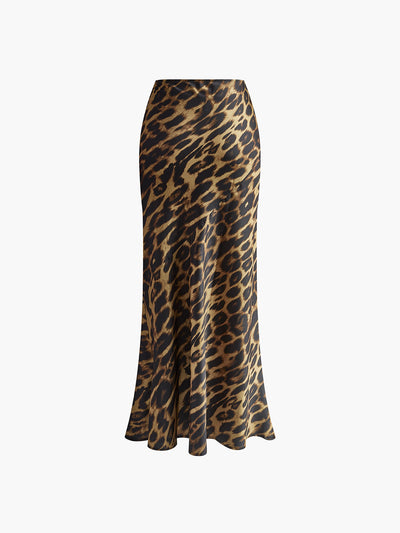 Slim Leopard Print Maxi Skirt