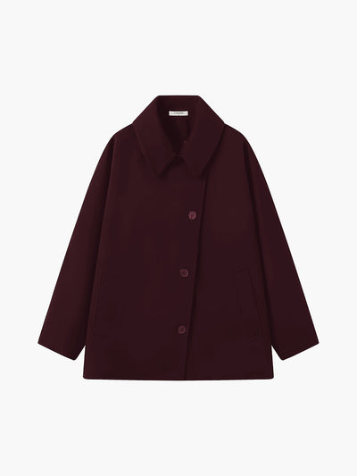 Solid Oversized Pocket Button Coat