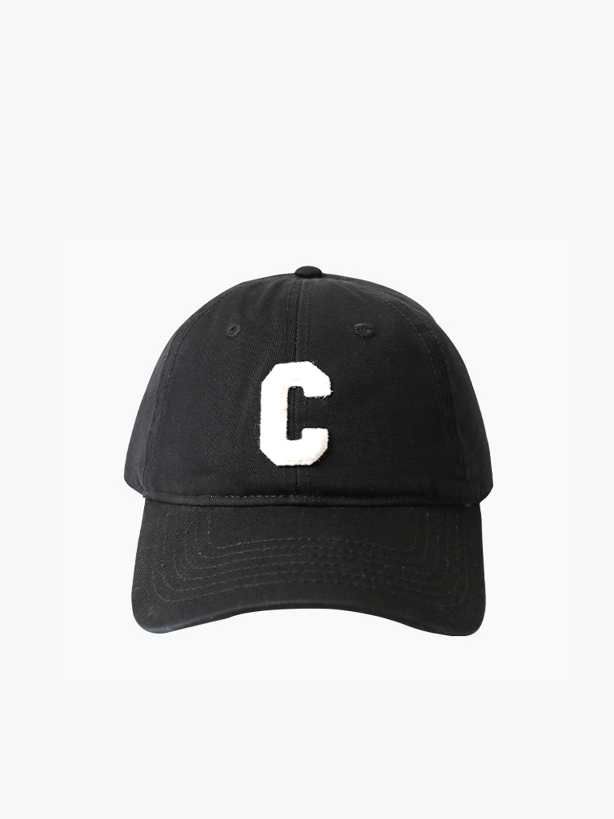 Cotton C-Letter Soft Top Cap Hat