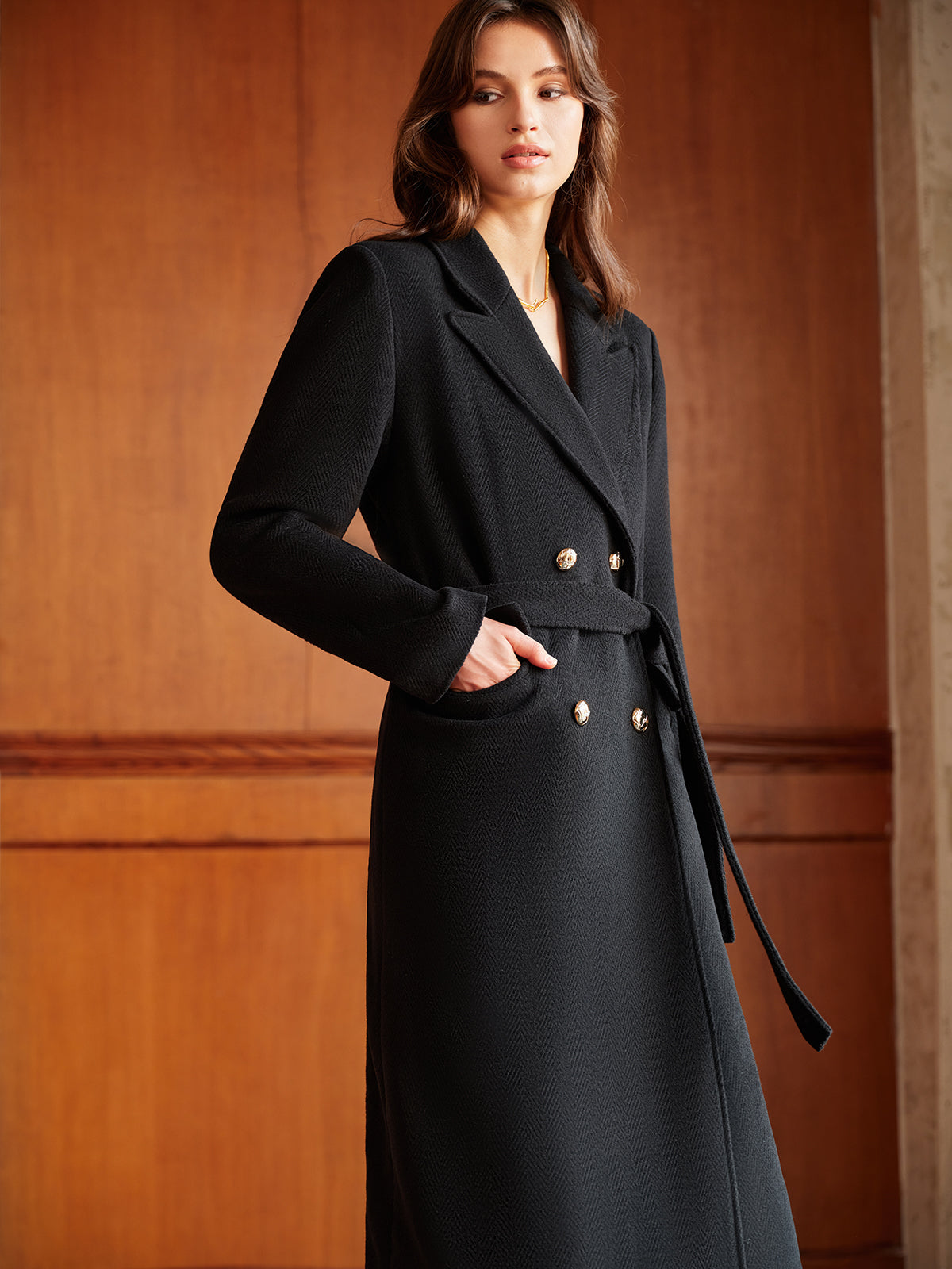 Elegant Lapel Belted Coat