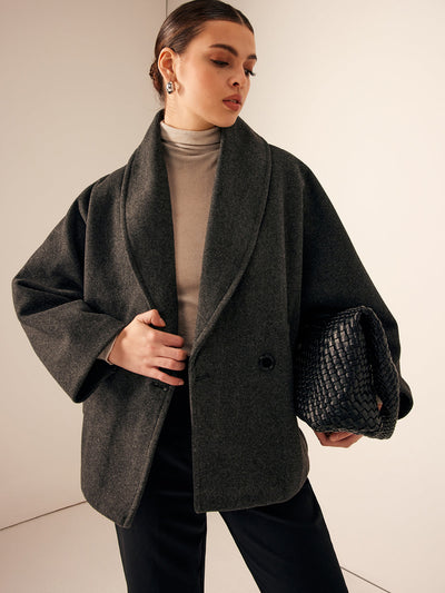 Tweed Pockets Loose Coat