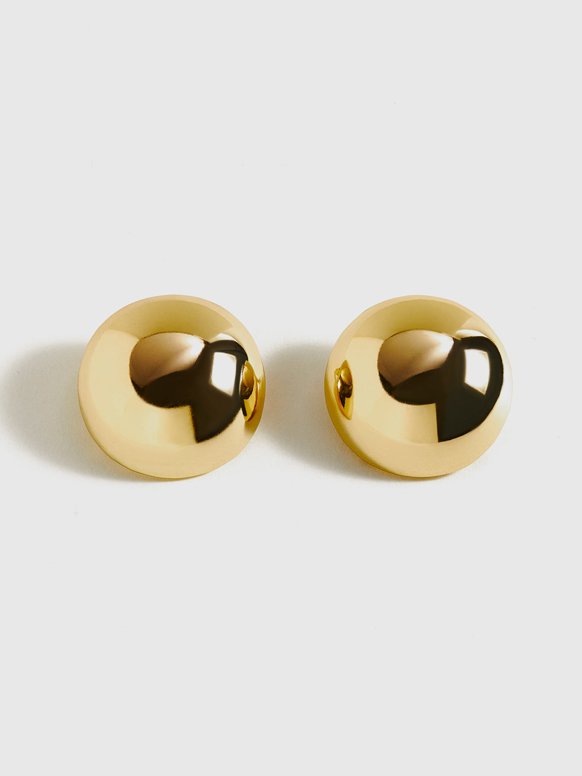 Glossy Half-Ball Stud Earrings