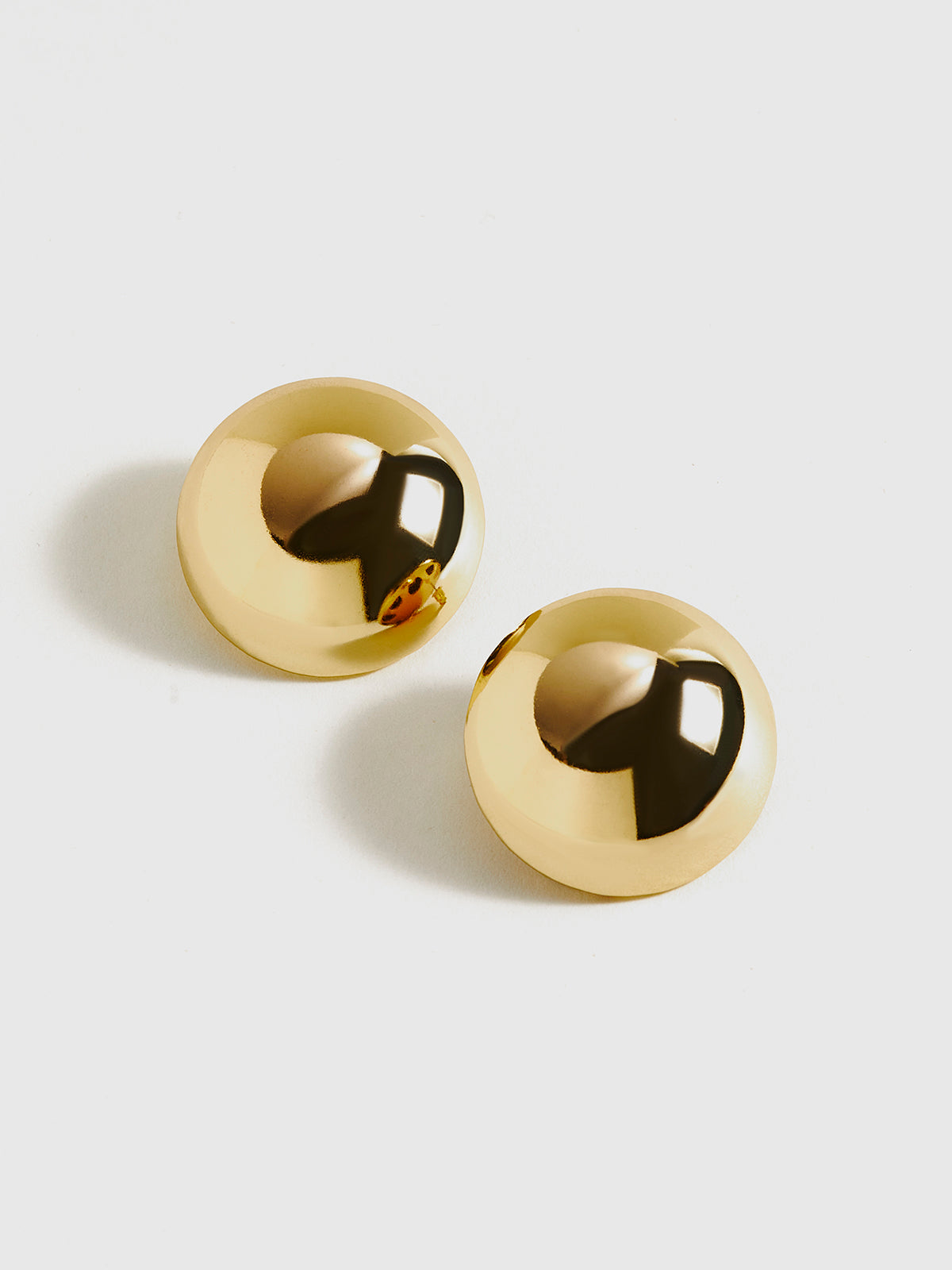 Glossy Half-Ball Stud Earrings