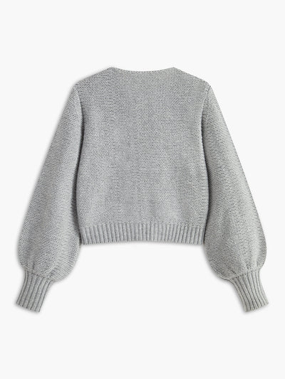 Crew Neck Bow Knit Top