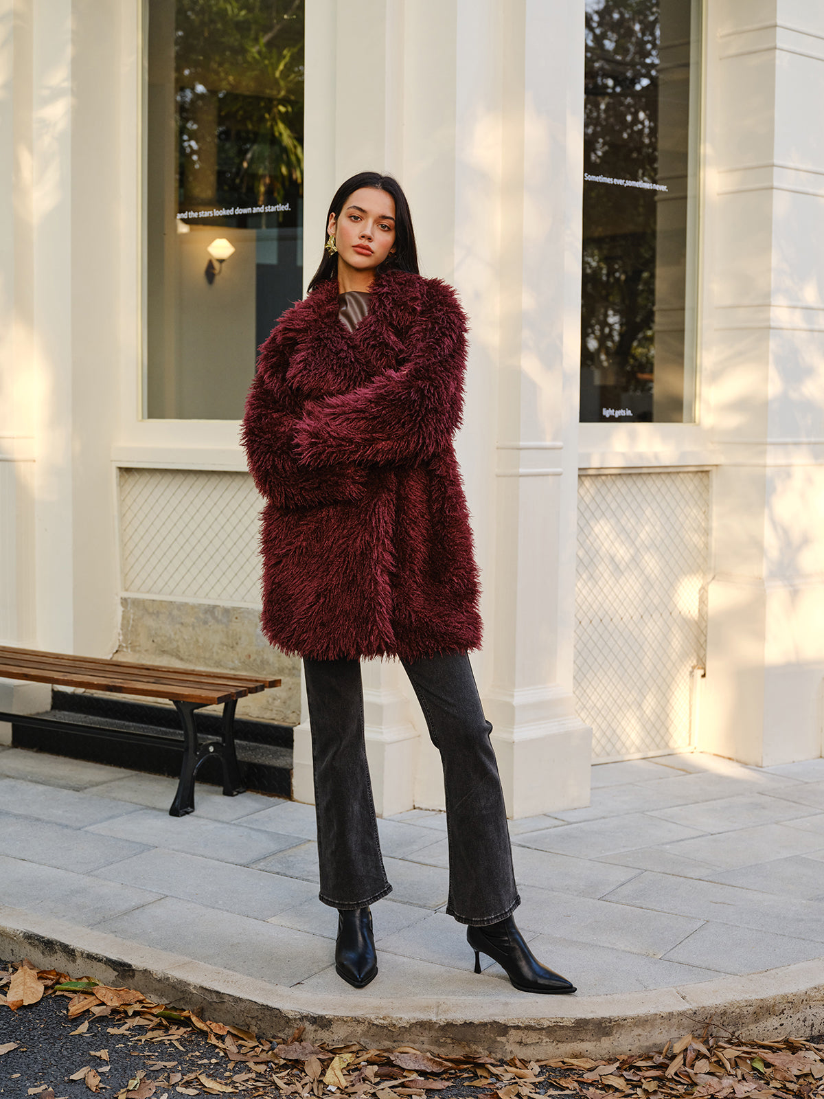 Elegant Faux Fur Long Coat