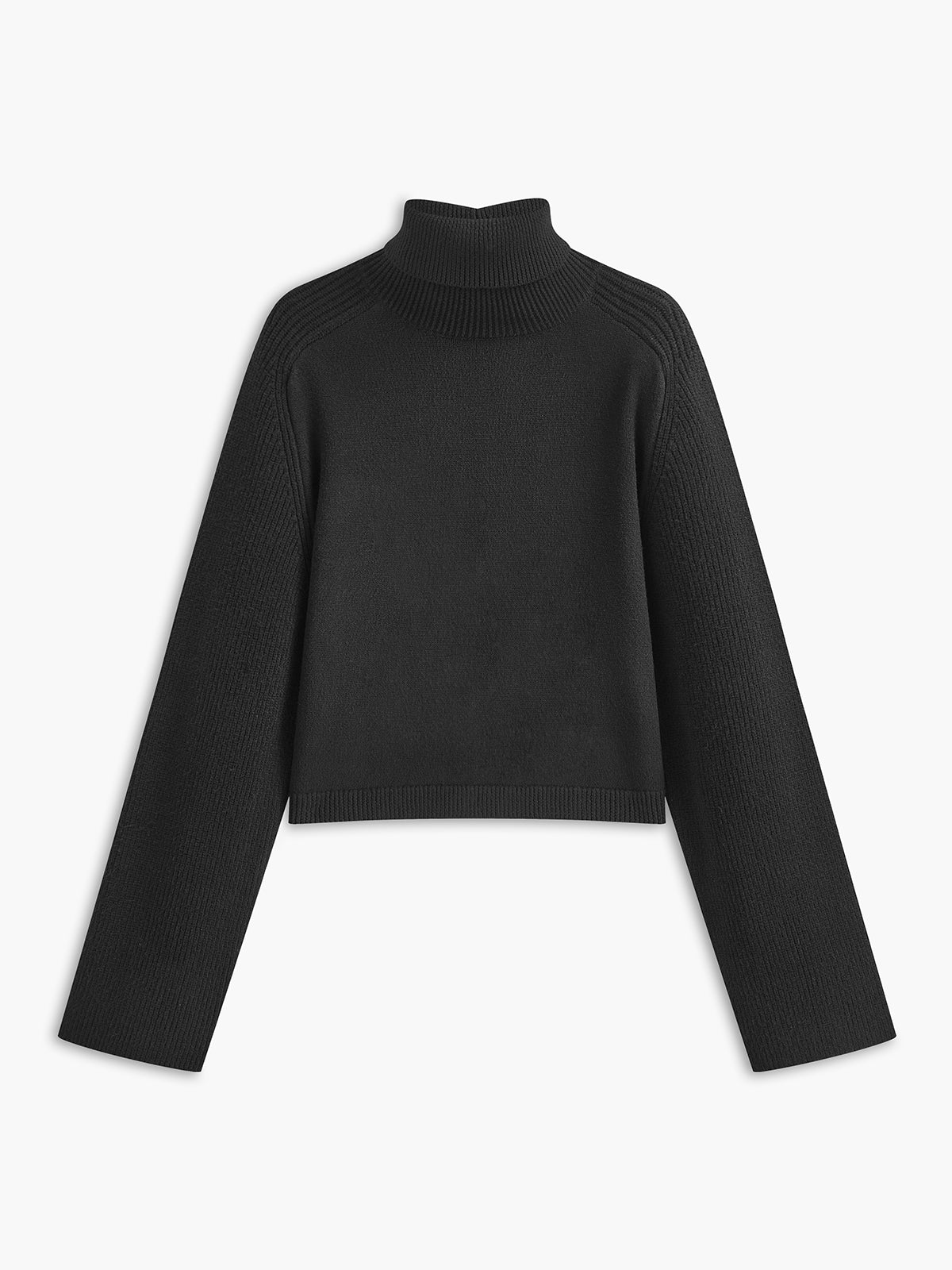 Ribbed Turtleneck Short Sweater